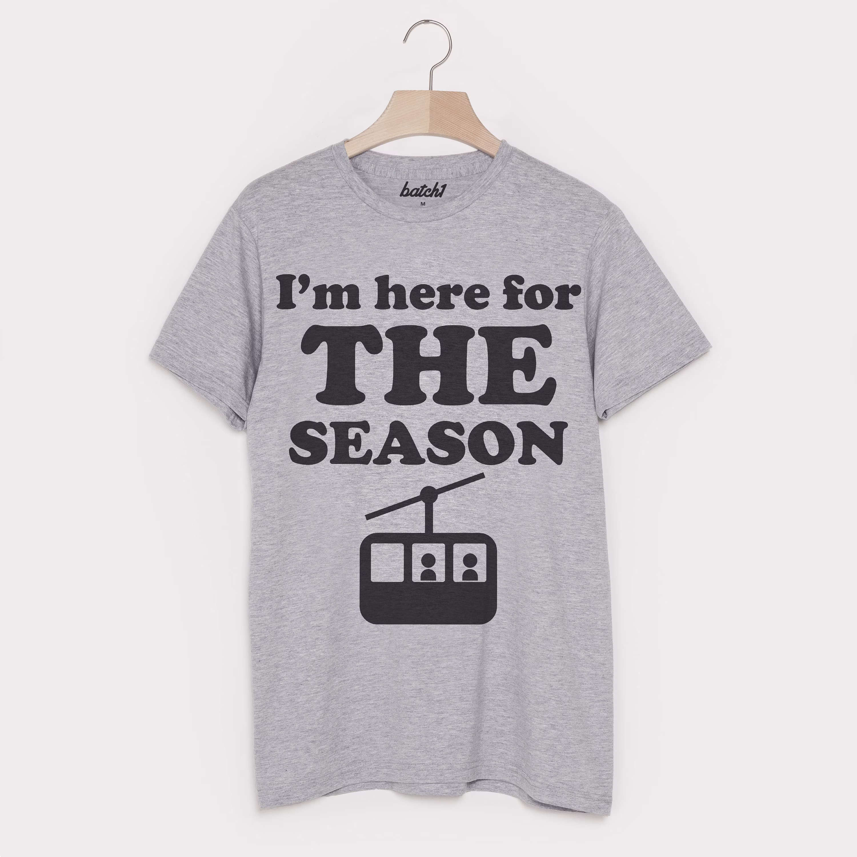 Here For The Season Men's Retro Après Ski Snowboard Funny Slogan T-Shirt