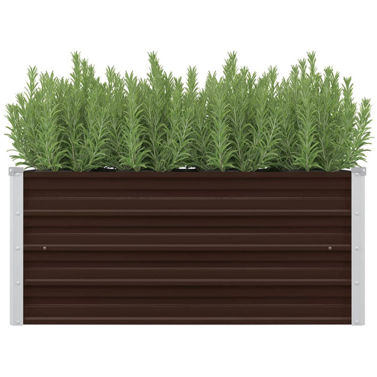Asupermall - Garden Planter Brown 100x40x45 cm Galvanised Steel