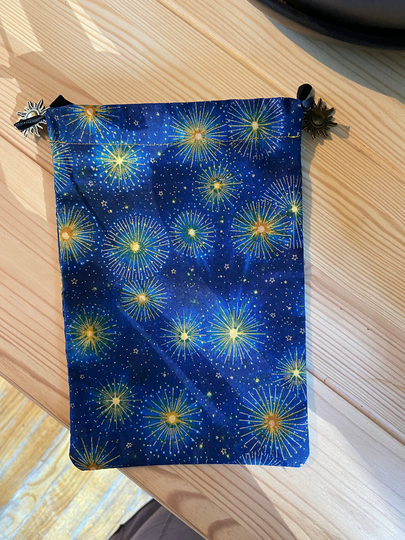 Tarot Oracle Crystals Herbs Drawstring Bag With Charms Large