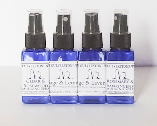 Set 0F 4 Smudging Sprays - Witchcraft Kit , Spell Kit, Starter Beginners, Solitary, Hedge, Wicca, Casting, Baby Witch, Apothecary