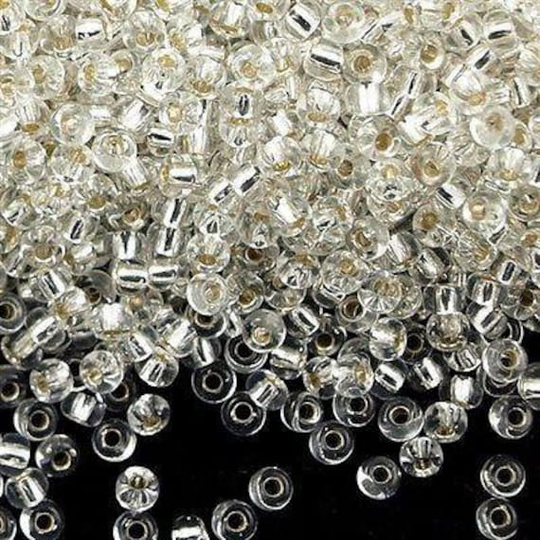 Miyuki Seed Beads 8/0 Silver Lined Crystal , 0001