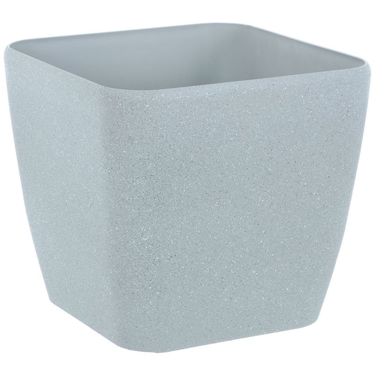 Square Plant Pot With Sandstone Effect Plastic Garden Home Gardening Planter Accessory For Flowers Herbs Trees Plants Indoor/Outdoor Use Patio