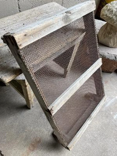 French Wood Metal Screen Seedling Potting Tray Bench