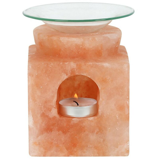 Something Different - Himalayan Salt Cube Oil Burner (One Size) (Pink) - Pink