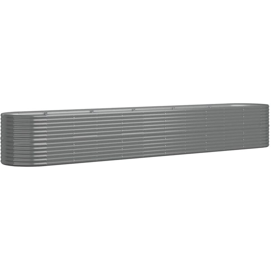 Garden Planter Powder-coated Steel 440x80x68 cm Grey Vidaxl Grey
