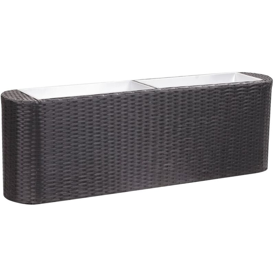 Garden Raised Bed 120x24x40 cm Poly Rattan Black FF46952_UK - Topdeal
