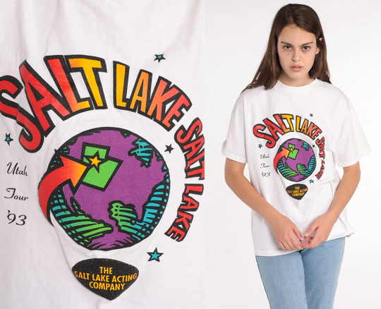Salt Lake City Shirt Acting Company Actor Utah Vintage Single Stitch Tshirt 90S Tshirt Graphic Print 1990S Medium