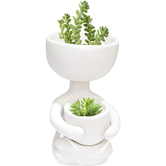 Sun Flowergb - Creative Ceramic Succulent Plant Pot Shaped Small Cactus Pots Flower Pots Mini Plant Planters for Desktop Use Home Decoration Craft