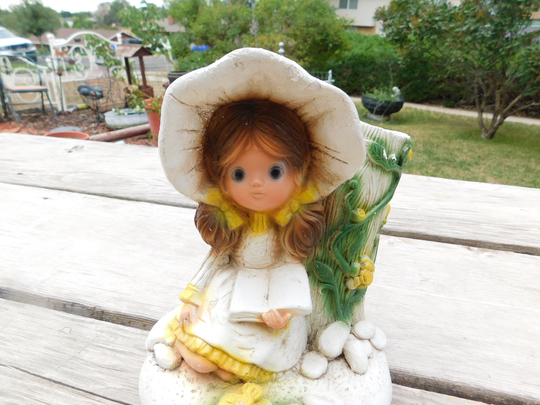 Vintage Country White Girl Planter, Home Décor, Farmhouse Girls Room, Daysgonebytreasures