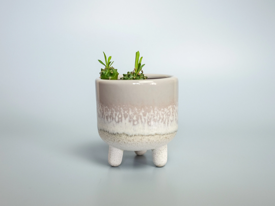 Fun Plant Pot | Funky Pot Grey Plant Ombre Small New Home Gift Lover Retro