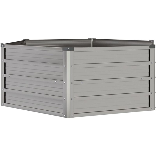 Garden Planter Grey 129x129x45 cm Weathering Steel Vidaxl Grey