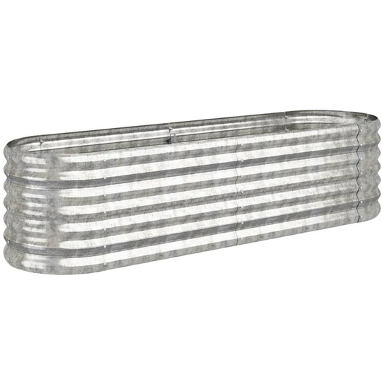 Garden Planter Powder-coated Steel 152x40x36 cm Silver Vidaxl Silver