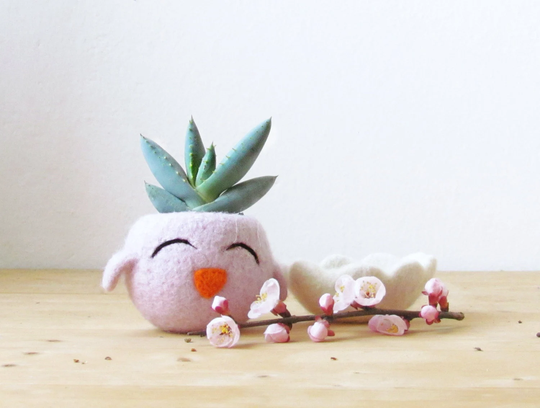 Funny & Colorful Home Decor Idea | Succulent Planter, Pink Chick, Teacher Gift For Her, Mini Animal Vase, Nursery Decoration