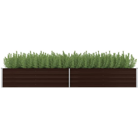 Garden Planter Brown 320x80x45 cm Galvanised Steel VDTD29837 - Topdeal