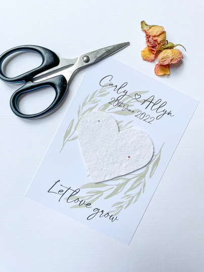Plantable Seed Heart Wedding Favours. Grows Flowers. Sustainable