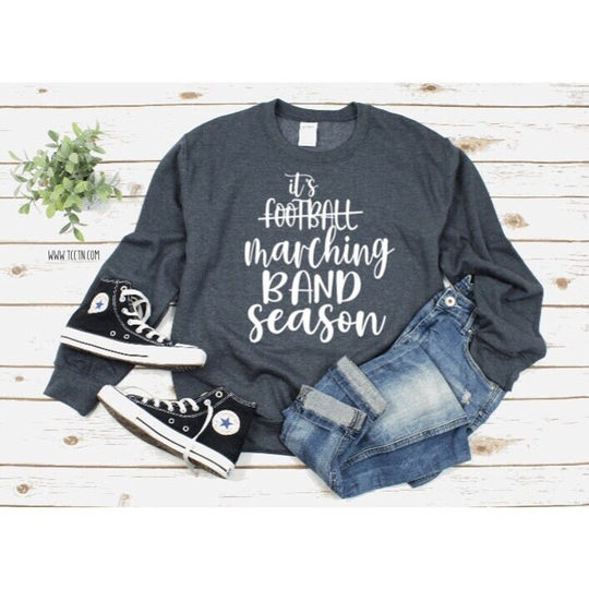 It's Marching Band Season Sweatshirt | Pullover Fleece Crew Gameday Football Tops Trendy Gift Fall Clothing For Mom Teacher Pull Over