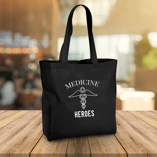 Medicine Heroes Tote Bag, Nursing Student Gift Doctor Superhero Tote, Hospital Personal Special Cotton Bag