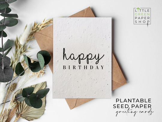 Plantable Flower Seed Paper Cards A6 - Happy Birthday- Congratulations, Friends, Family, Greeting, Gardening, Eco-Friendly, Biodegradable