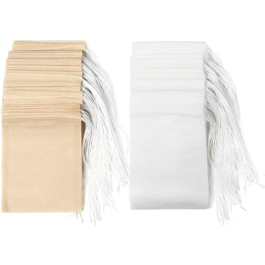 Sun Flowergb - Disposable Tea Filter Bags with Drawstring, Tea Bags for Loose Tea, Tea Filter Bags, Pack of 200 Empty Tea Bags (6 x 8 cm)