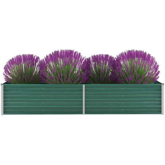Asupermall - Garden Planter Galvanised Steel 240x80x45cm Green