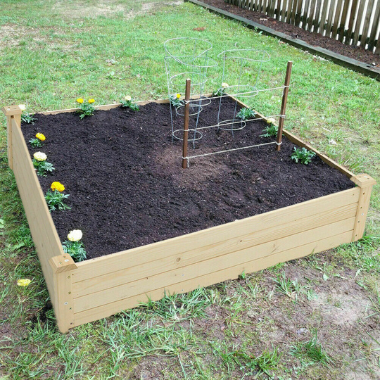 Unho - Large Raised Bed Garden Planter Vegetable Grow Bed Herb Flowers Box, 80x80x20cm