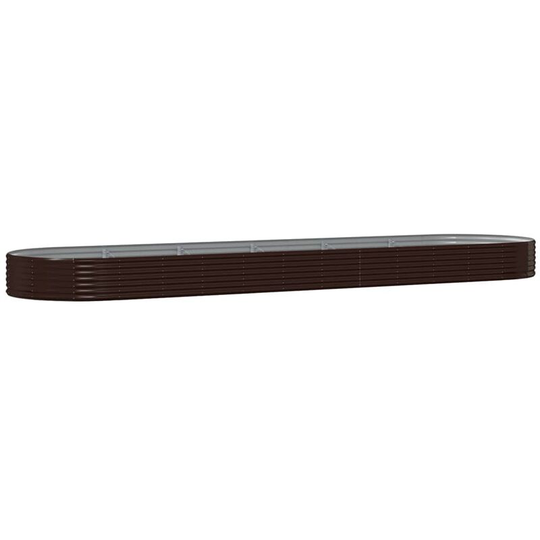 Garden Planter Powder-coated Steel 523x140x36 cm Brown Vidaxl Brown
