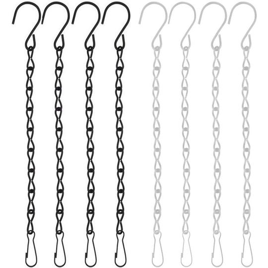 Einemgeld - Hanging Chain, 16pcs Silver Black Hanging Chain with Chain Hook for Lantern Feeders and Ornaments(58cm)