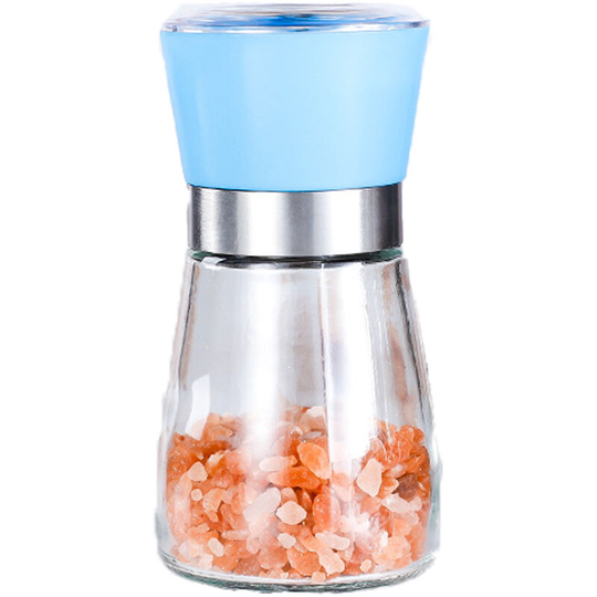 Salt and Pepper Shakers Adjustable Coarseness Pepper Grinder Mill for Sea Salt Spice Stainless Steel blue