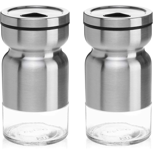 Benobby Kids - Salt and Pepper Shakers Set with Adjustable Pour Holes - Stainless Steel(2 pieces)