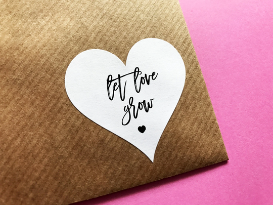Let Love Grow Stickers, Wedding Favour Label, Seeds Sticker, Seed Packet