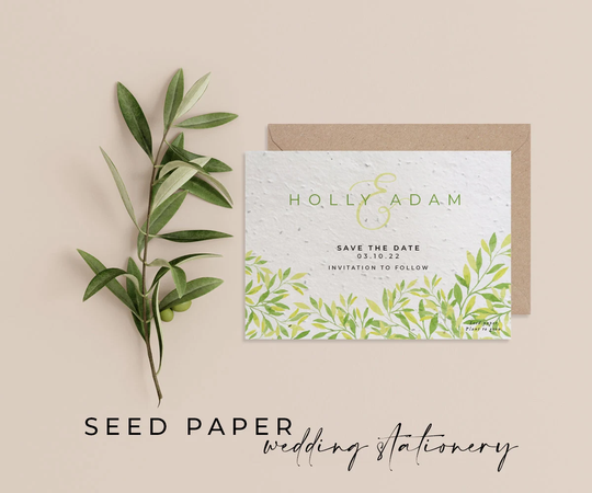 Plantable Seed Paper Eco-Friendly Sustainable Biodegradable Wedding Save The Date Invitation - Lemon Tree