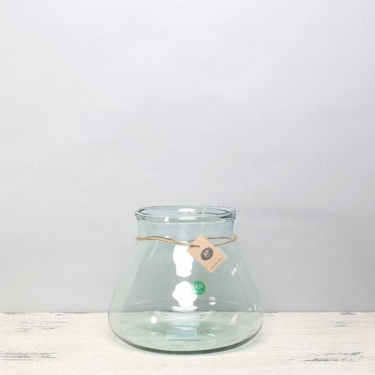 Recycled Glass Terrarium | 21cm Vase For Flowers, Indoor Plants, Cacti Planter, Succulent Planter - Fast & Free UK Delivery