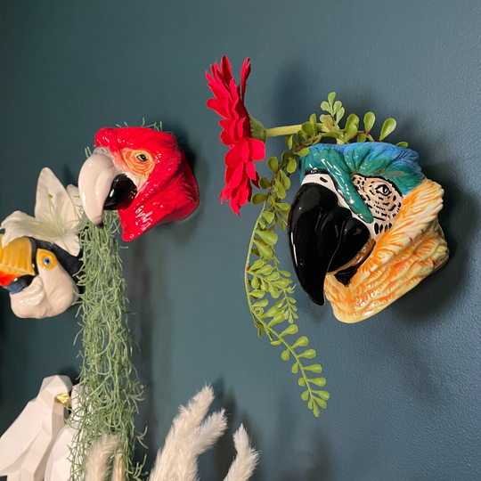 Ceramic Animal Heads Wall Decor/Planters Sconces - Lots Of Different Animals Available