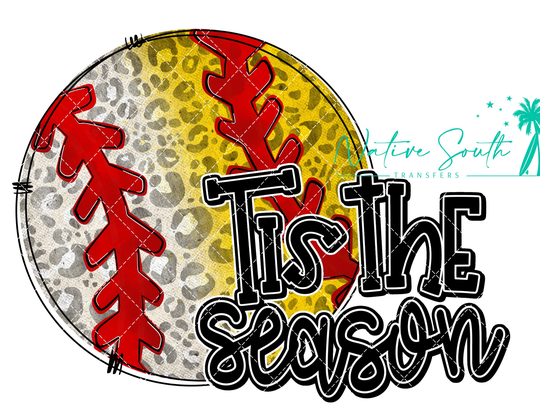 Tis The Season Leopard Baseball Softball Print/Heat Press Ready Print/ Sublimation Print/Diy Sublimation/No Digitals Sold