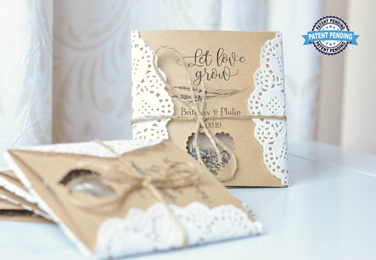Let Love Grow, Custom Wedding Seed, Favor Pack, Bridal Party Favor, Vintage Seed Reception ©Copyright
