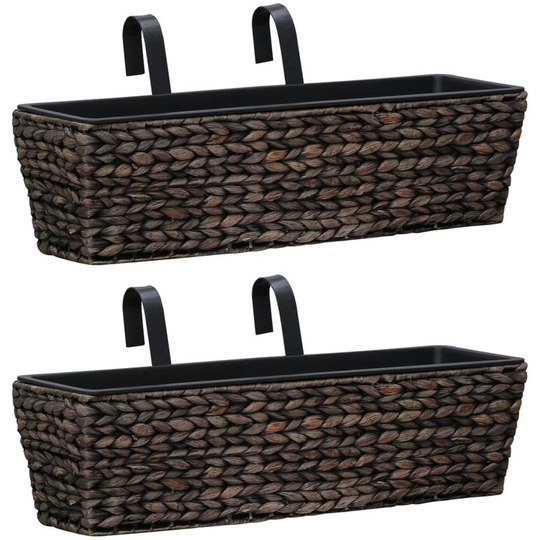 Hommoo - Garden Planters 2 pcs Water Hyacinth Brown VD29708
