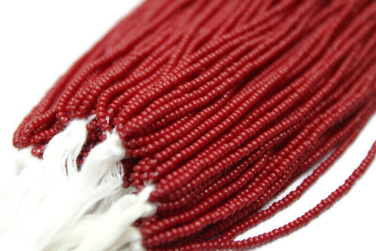 13/0 Czech Seed Beads. Opaque Red. 1/3/5 Hanks Preciosa Ornella Beads, Embroidery Beads, Craft Supply, Jewelry Findings