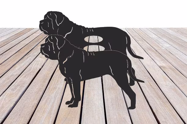 Mastiff Garden Planter - Metal Outdoor Black Ornament
