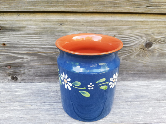 Mid Century Pottery Pot Swedish Blue