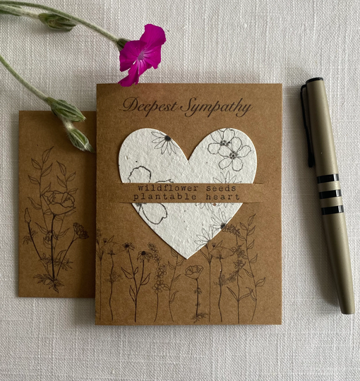Deepest Sympathy Seed Card ~ Wildflower Condolences Botanical Plantable