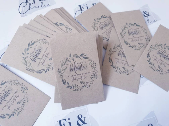 Personalised Seed Packets, Baby in Bloom, Wildflower Seeds, Watch Me Grow, Shower, Favours, New