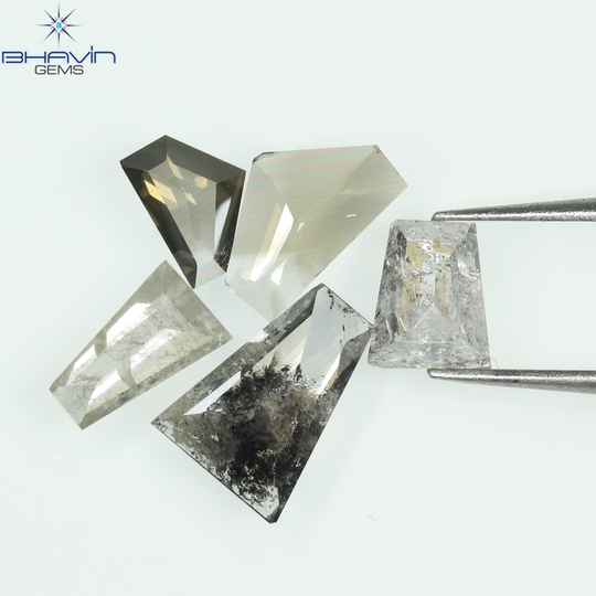 1.37 Ct/5 Pcs, Mix Diamond, Natural Loose Cut, Salt & Pepper Color, Diamond Jewelry, Engagement N5-188