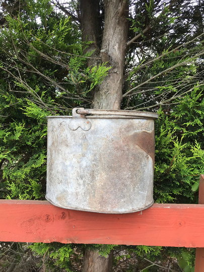 Vintage Galvanised Mop Bucket. Rustic Garden Planter. Fabulous Decorative Prop. Rustic. Timeworn