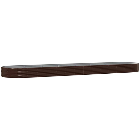 Garden Planter Powder-coated Steel 600x140x36 cm Brown Vidaxl Brown