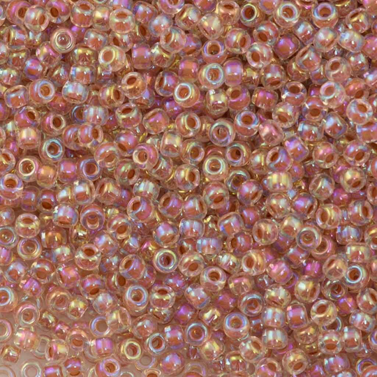 Miyuki Seed Beads 8/0 Dark Peach Lined Crystal Ab, 0275