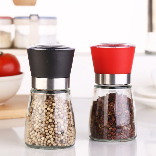 Perle Raregb - Manual Pepper Pepper Mill Seasoning Creative Bottle Glass Seasoning Jar Kitchen Tool