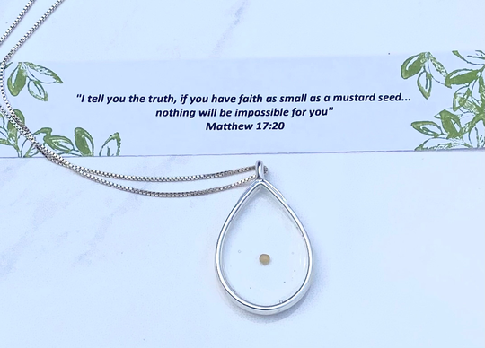 Mustard Seed Necklace, Gifts For Daughter, Christmas Her, Faith As Small A Seed, Mathew 1720, Inspirational