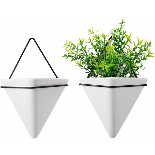 2pcs Hanging Planter & Geometric Pot for Wall Decor - Pot for Plants Cactus Flower Home Office Decoration Wedding Gift
