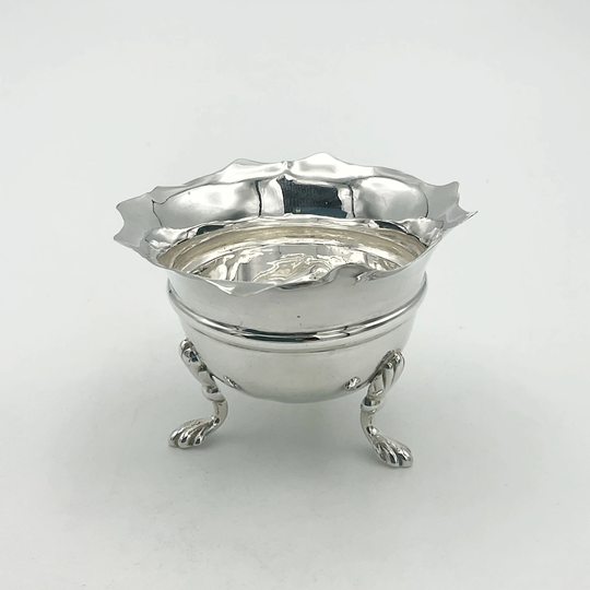 Antique Silver Salt, Sterling Rings Dish, Solid Silver, Small Bowl, Edwardian Tableware, Condiment Bowl