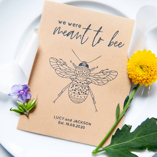 10 Floral Bee Wildflower Seed Wedding Favours